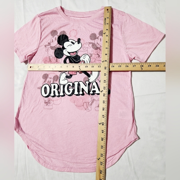 Girls Disney MICKEY Mouse Pink Bow T-Shirt Size M - Picture 4 of 8
